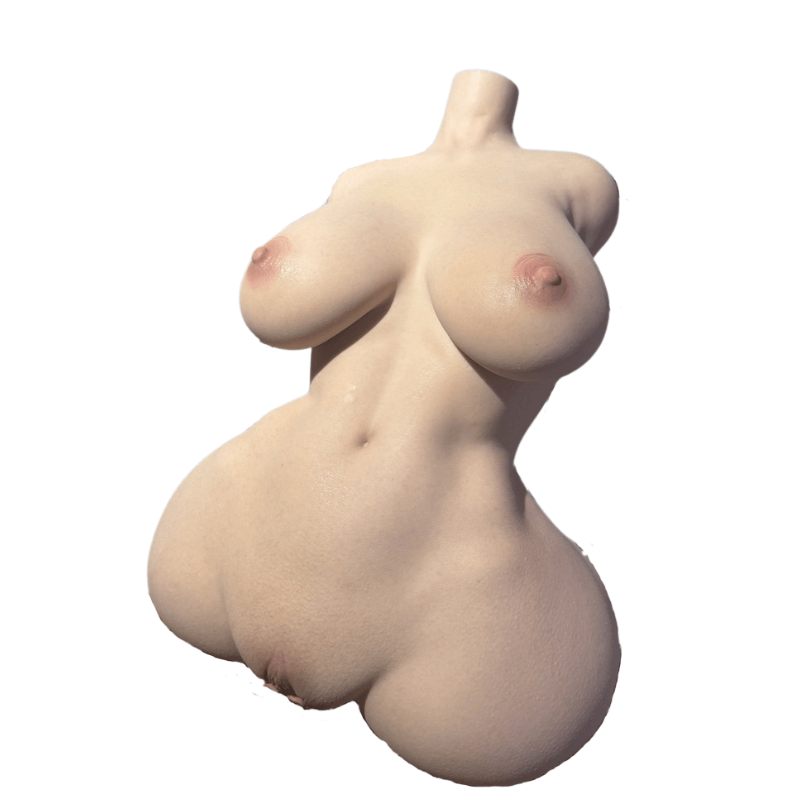 Realistic female torso with natural skin texture, detailed breasts, and curved hips for intimate use