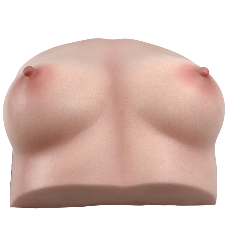 Realistic female torso with natural skin texture and subtle blush, designed for intimate pleasure