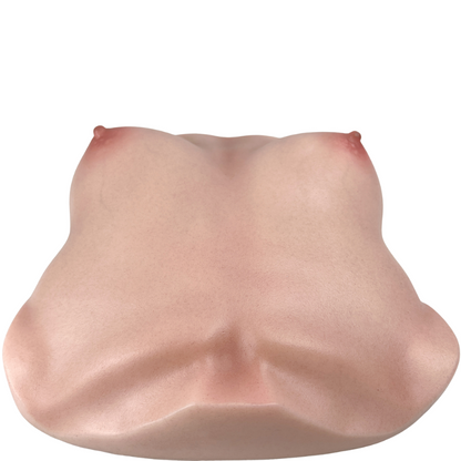 Realistic female torso with natural skin texture and subtle curves, designed for intimate use.