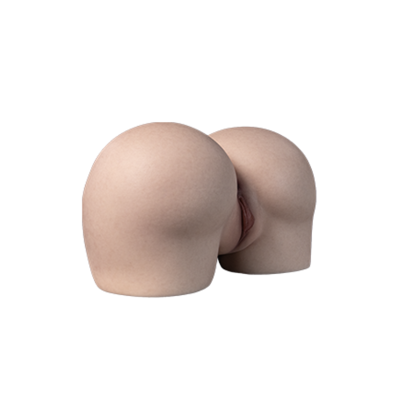 Realistic flesh-toned male masturbator with detailed vaginal opening and smooth, pliable texture