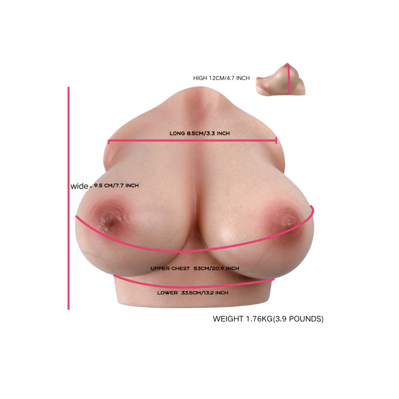 Realistic female torso with detailed skin texture, natural curves, and precise measurements for intimate use.