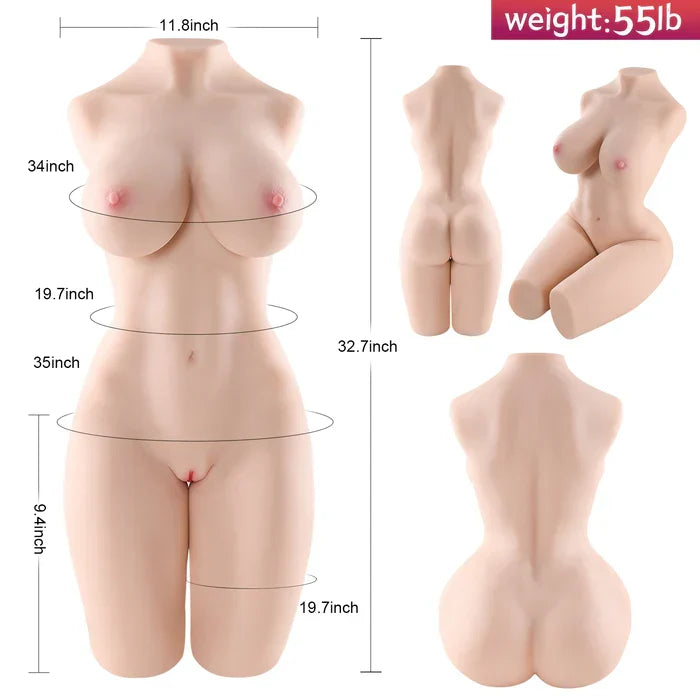 Aaliyah - 55 lbs Ultra-Realistic Full Size Sexy Female Sex Torso - RealVagina
