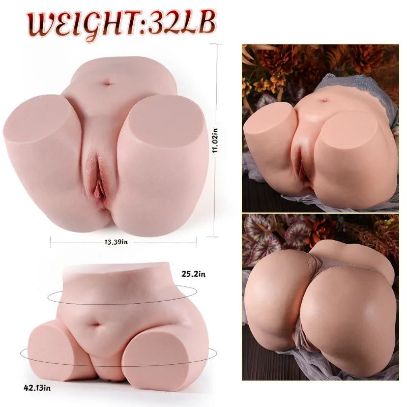 Alexa - 32 lbs Plump Silicone Bubble Butt Masturbator - RealVagina