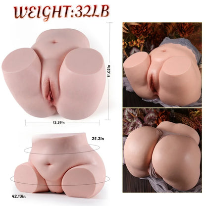 Alexa - 32 lbs Plump Silicone Bubble Butt Masturbator - RealVagina