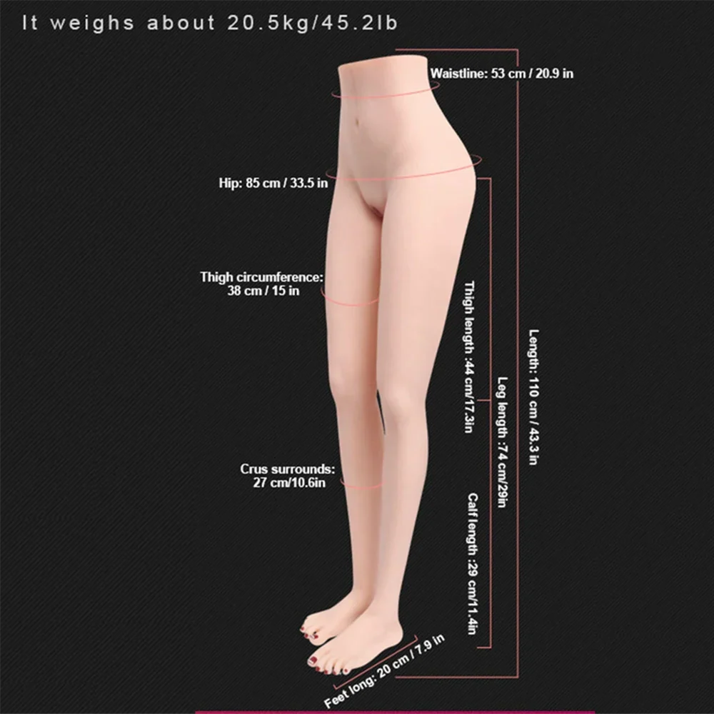 Elise - 45.2 lbs Ultra Realistic Lower Torso Sex Doll with Sexy Legs & Feet - RealVagina