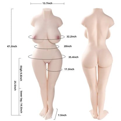 Farah - 61.7 lbs Sexy Full Size BBW Sex Torso with Long Legs and Feet - RealVagina