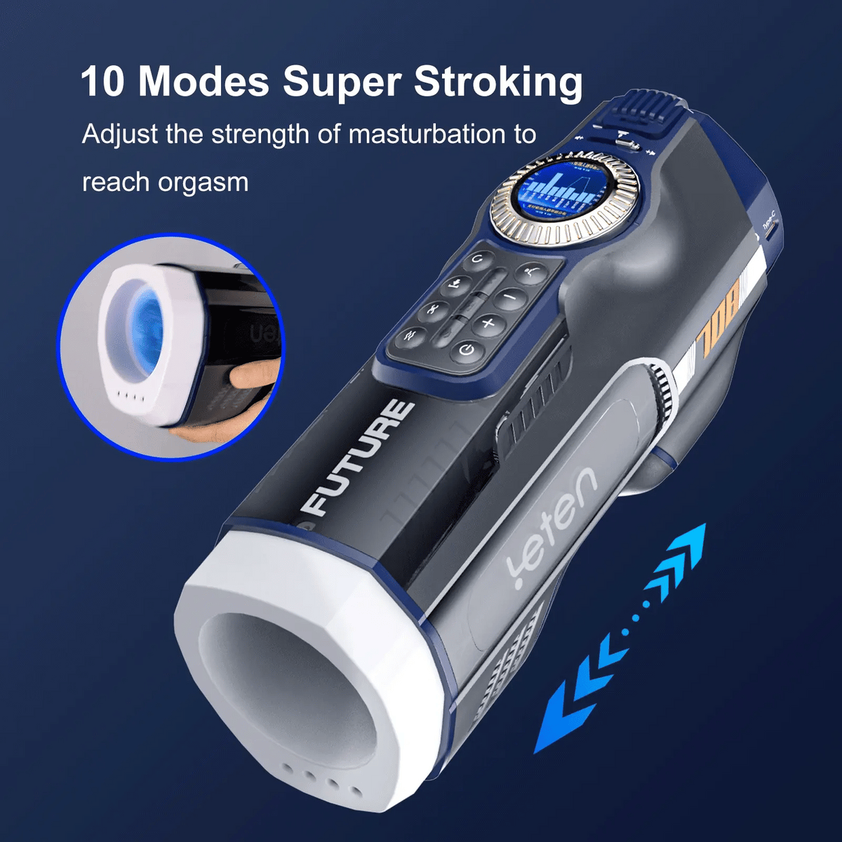 PT7 - 10 Air Bag Massage Drying Heating Base Luxury Male Masturbator - RealVagina