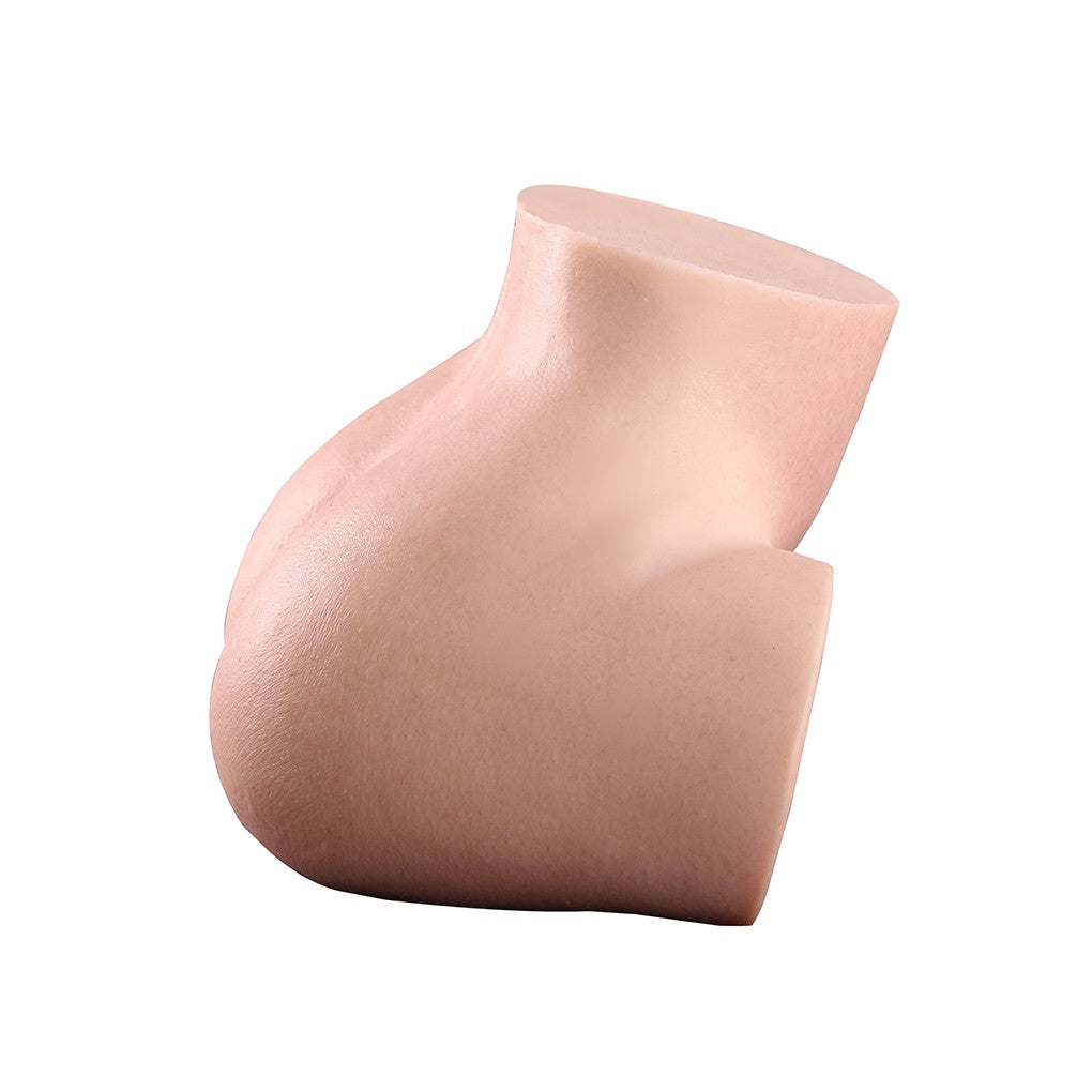 Realistic flesh-toned male masturbator with smooth, curved contours and lifelike texture for intimate pleasure.