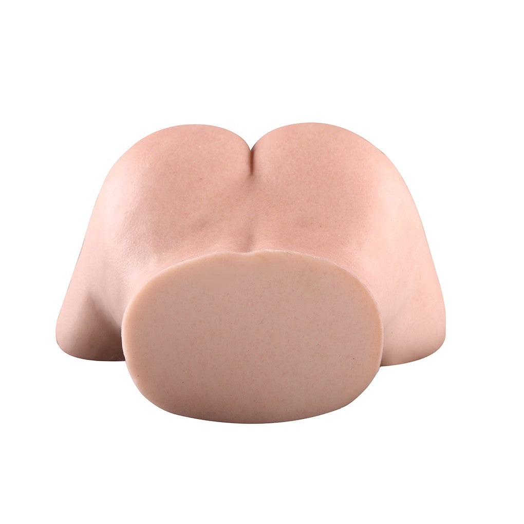 Realistic flesh-toned male masturbator with smooth, curved contours and lifelike texture for intimate pleasure.