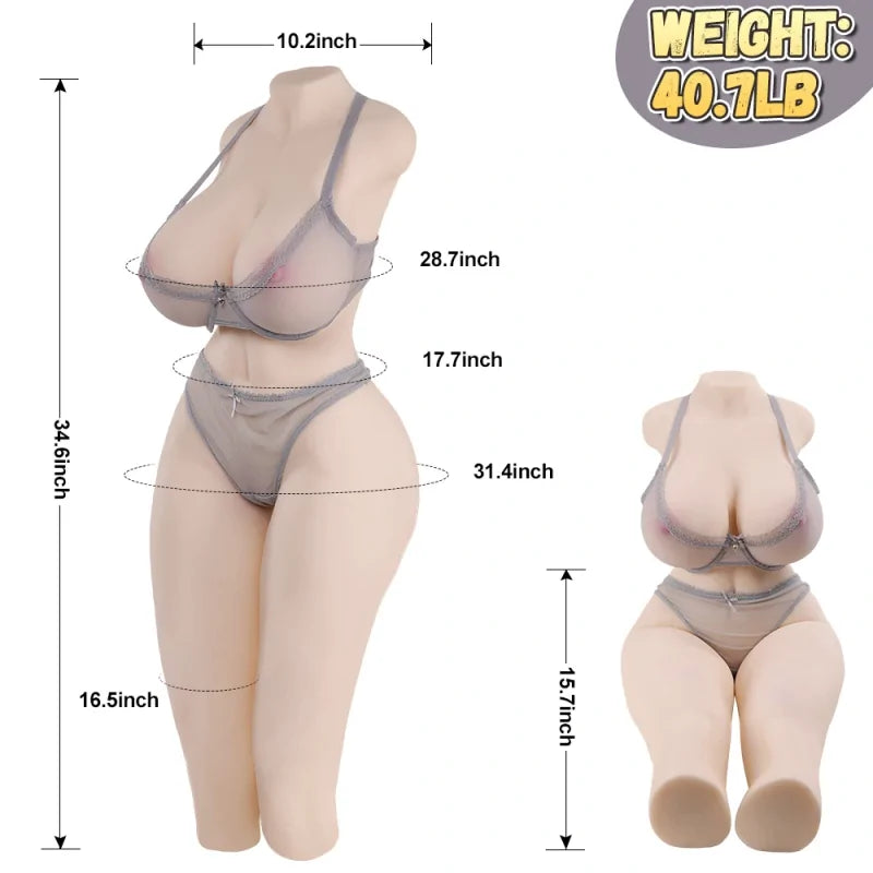 Jodie - 40.7 lbs Life-Size BBW Sex Doll Torso with Sexy Legs - RealVagina