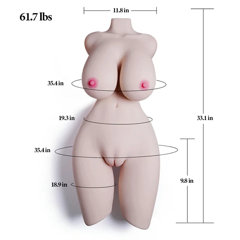 Lacey - 61.7 lbs Ultra Sexy LifeSize Sex Torso with Voluptuous Breasts - RealVagina