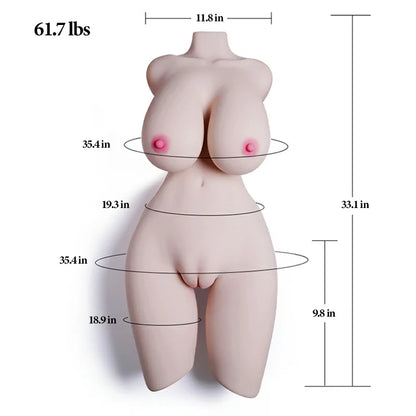 Lacey - 61.7 lbs Ultra Sexy LifeSize Sex Torso with Voluptuous Breasts - RealVagina