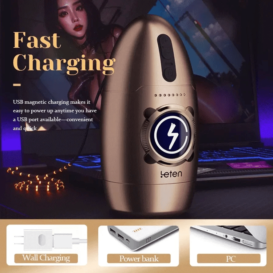 PR2 - Leten Powerful 600rpm Rotating Men Masturbator - RealVagina