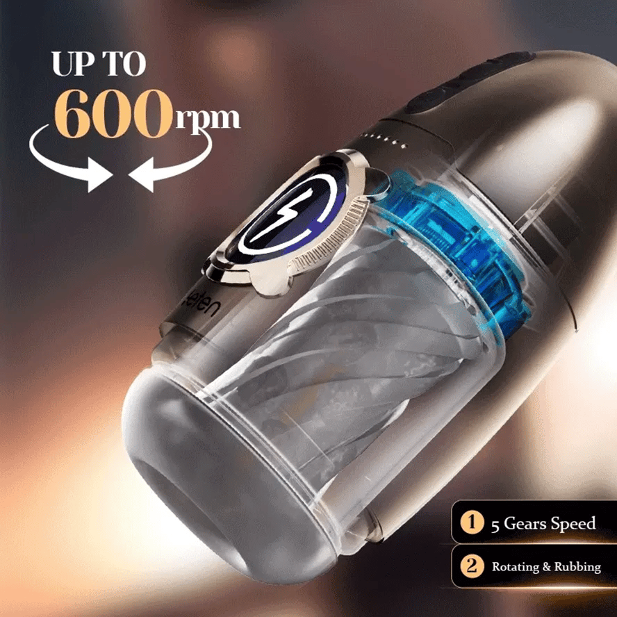 PR2 - Leten Powerful 600rpm Rotating Men Masturbator - RealVagina