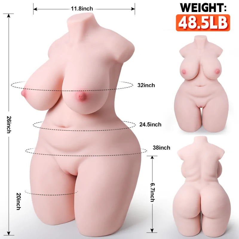 Megan - 48.5 lbs Plump Female Sex Doll Torso - RealVagina