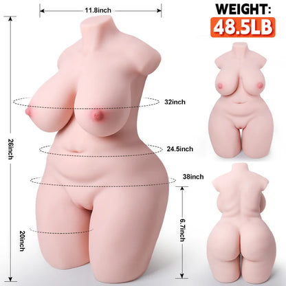 Megan - 48.5 lbs Plump Female Sex Doll Torso - RealVagina