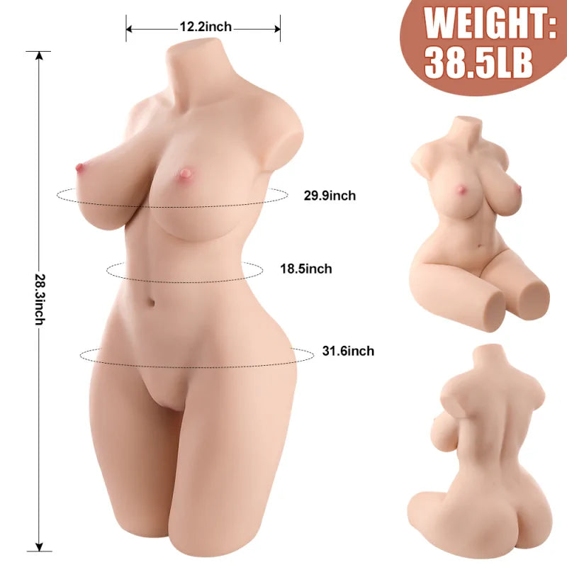 Naomi - 38.5 lbs Lifelike Female Sex Torso with Flexible Keel - RealVagina