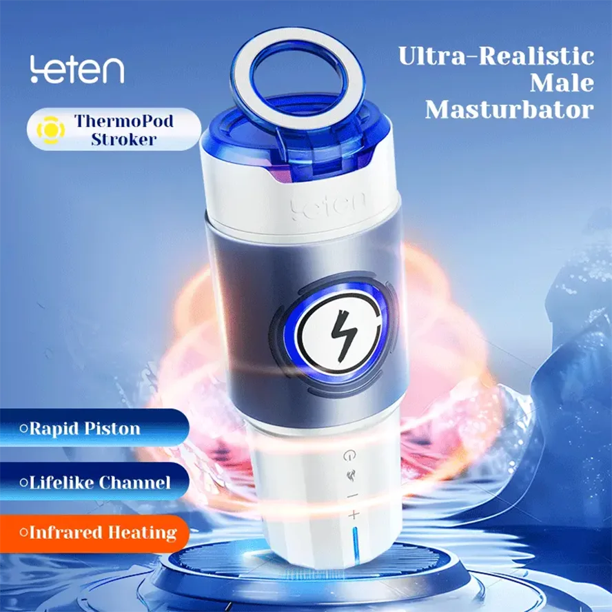 PT8 - Powerful Pleasure Realistic Male Masturbator with 10 Thrusting Modes & 10 Heating Strips - RealVagina