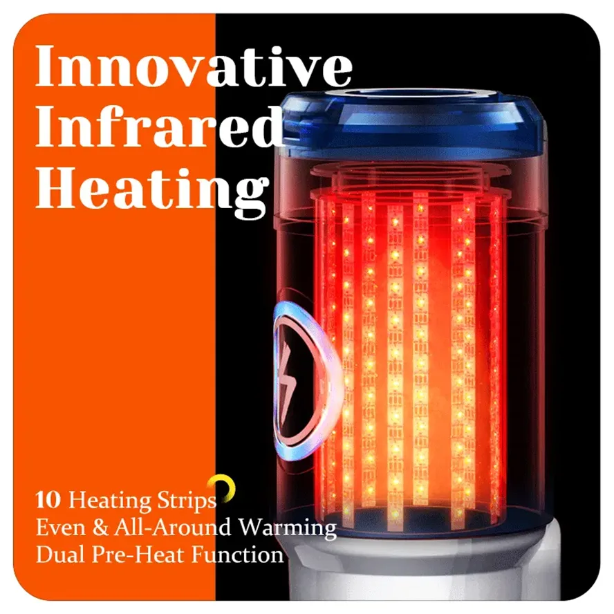 PT8 - Powerful Pleasure Realistic Male Masturbator with 10 Thrusting Modes & 10 Heating Strips - RealVagina