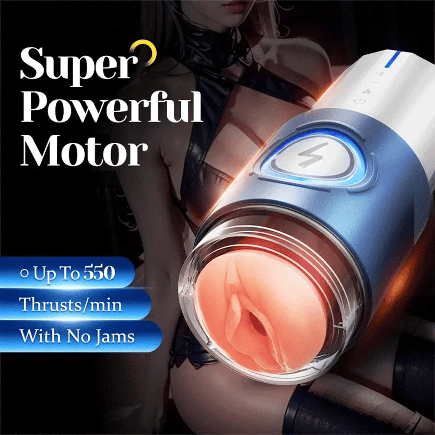 PT8 - Powerful Pleasure Realistic Male Masturbator with 10 Thrusting Modes & 10 Heating Strips - RealVagina