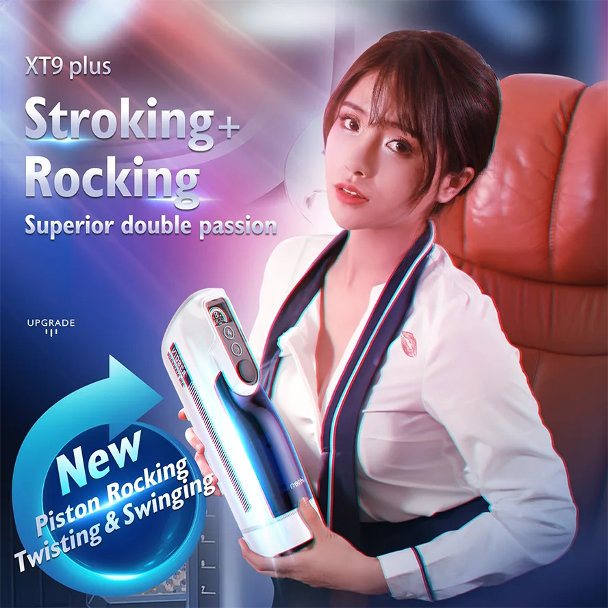 PT9Plus - Realistic Male Stroker with Thrusting, Rocking & Heating – Voice-Enabled Pleasure Machine - RealVagina