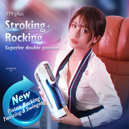 PT9Plus - Realistic Male Stroker with Thrusting, Rocking & Heating – Voice-Enabled Pleasure Machine - RealVagina