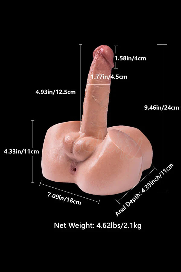 Blade: 4.6LB Silicone Male Sex Doll Butt Masturbator With 4.9in Dildo - RealVagina