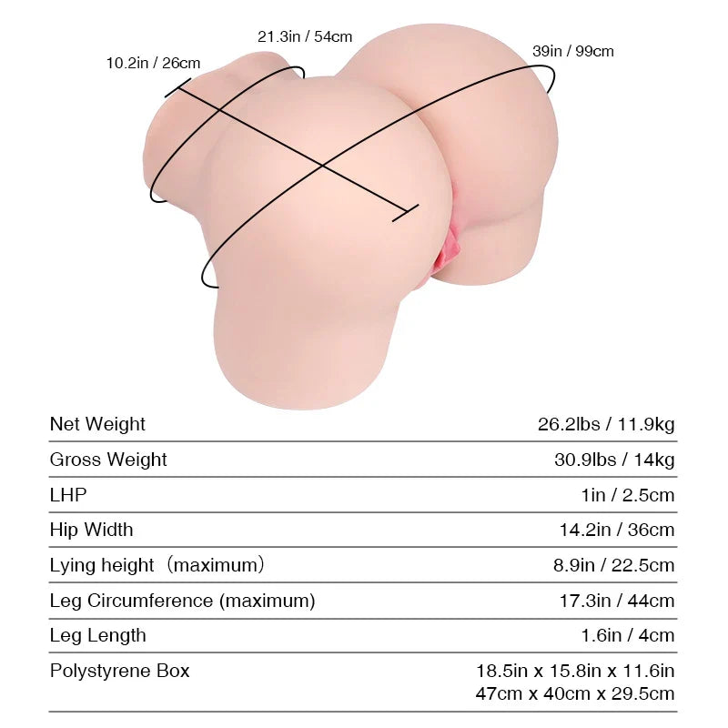 Tantaly Caroline: 26LB Life Size Ass Sex Doll with Soft Tantabutt - RealVagina