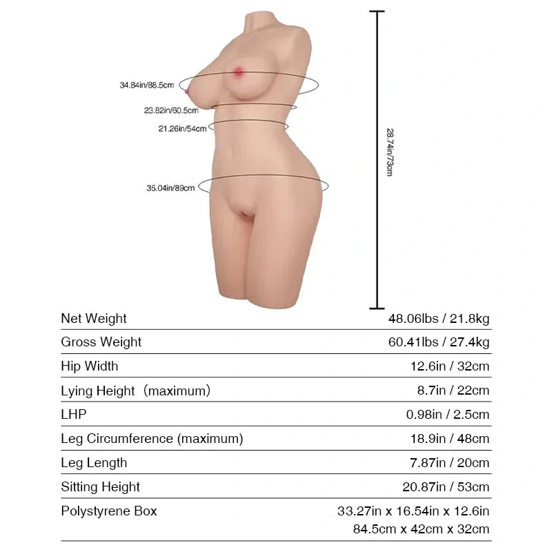 Diana: 48.06LB Realistic Masturbator Pornstar Sex Doll - RealVagina