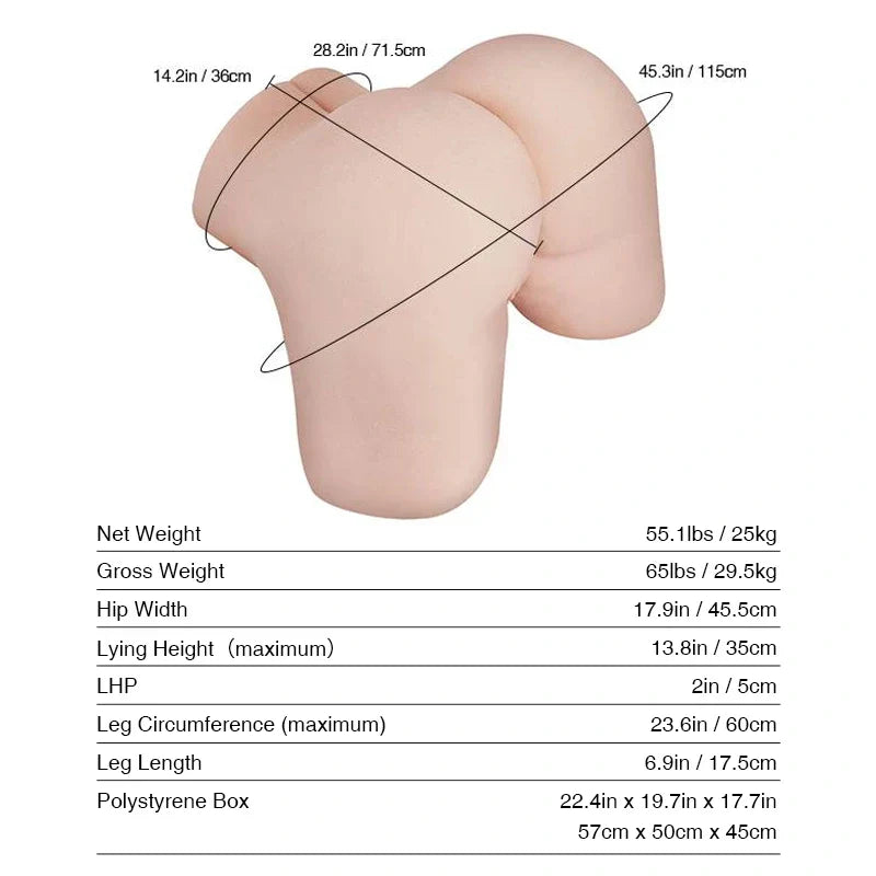 Tantaly Eva: 55LB BBW Butt Sex Dolls Huge Booty Sex Doll - RealVagina