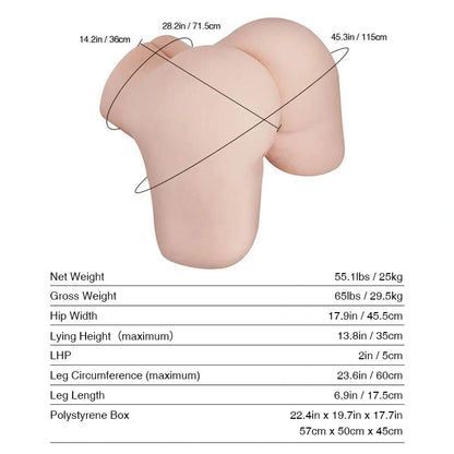 Tantaly Eva: 55LB BBW Butt Sex Dolls Huge Booty Sex Doll - RealVagina