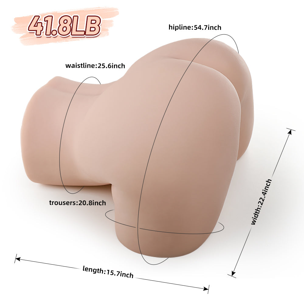 Realistic female torso with detailed measurements, smooth skin texture, and natural curves for intimate use.