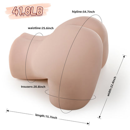 Realistic female torso with detailed measurements, smooth skin texture, and natural curves for intimate use.