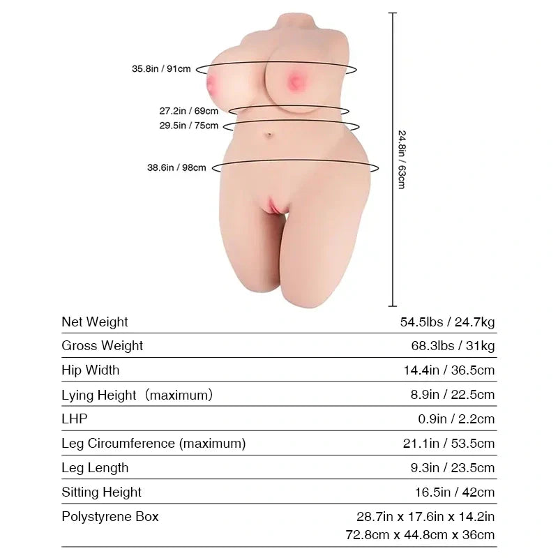 Freya: 54.5LB TPE BBW Big Tits Love Sex Doll Fantasy Sex Doll - RealVagina