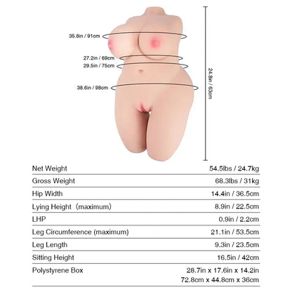 Freya: 54.5LB TPE BBW Big Tits Love Sex Doll Fantasy Sex Doll - RealVagina