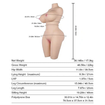 Ginny: 38.1LB Removable Vaginal Sex Doll 4 in 1 with Tantabosom - RealVagina