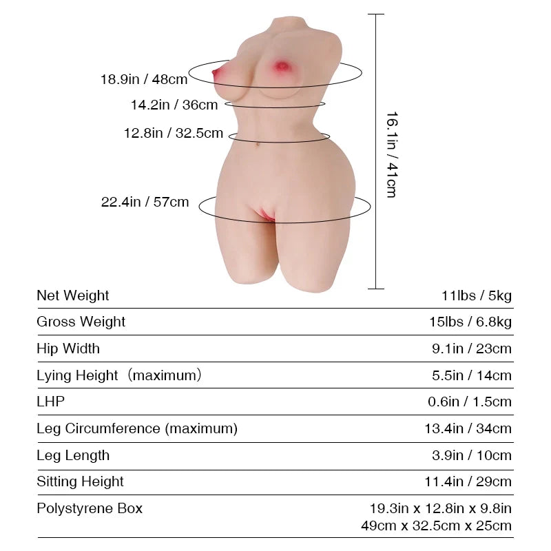 Tantaly Hannah Mini: 11LB Muscular Mini Affordable Sex Doll - RealVagina