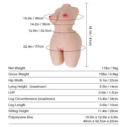 Tantaly Hannah Mini: 11LB Muscular Mini Affordable Sex Doll - RealVagina