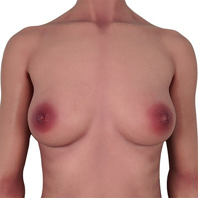 Realistic female torso with natural skin texture and detailed breasts for intimate use