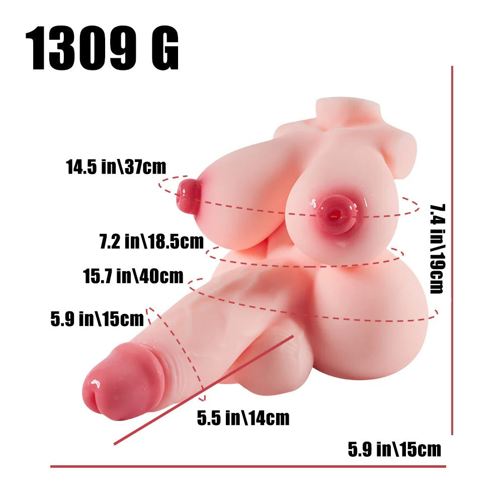 Mini Futa Lucy: Futanari Torso Sex Doll Hentai Figure - RealVagina