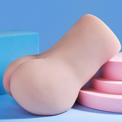 Realistic female rear with soft liquid material, lace thong, jelly feel texture, and snug wrap design