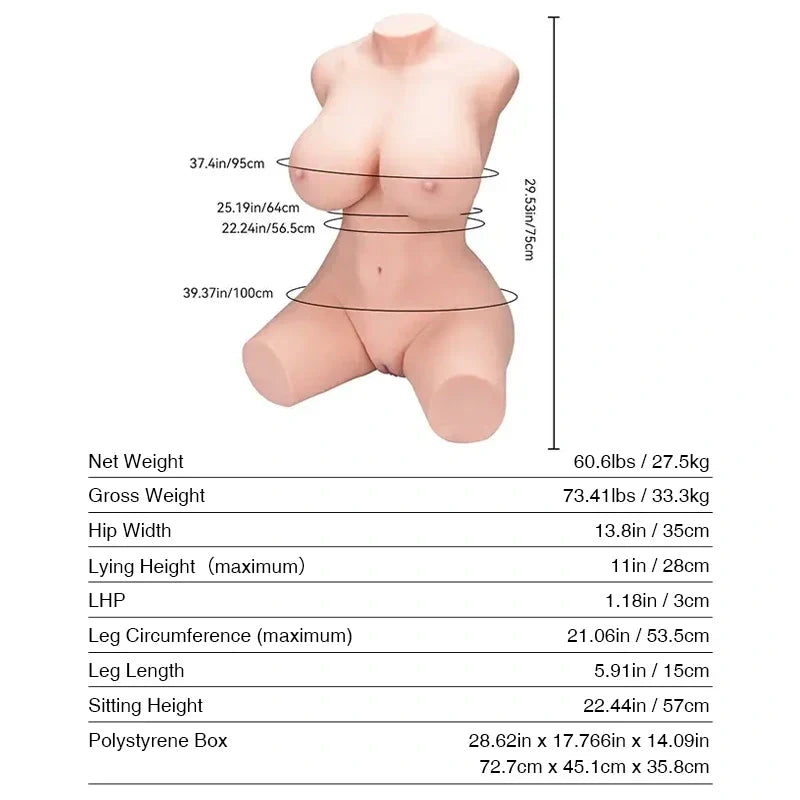 Tantaly Jennifer: 60LB Big Breast Milf Sex Doll, Realistic Body - RealVagina