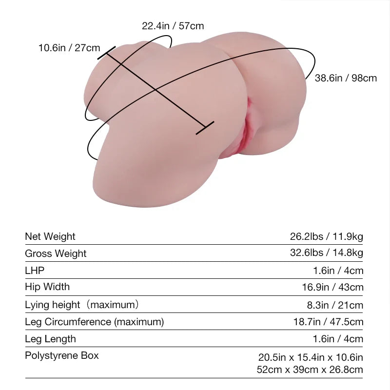 Tantaly Kylie: 26LB Realistic Ass Sex Doll with Removable Vagina - RealVagina