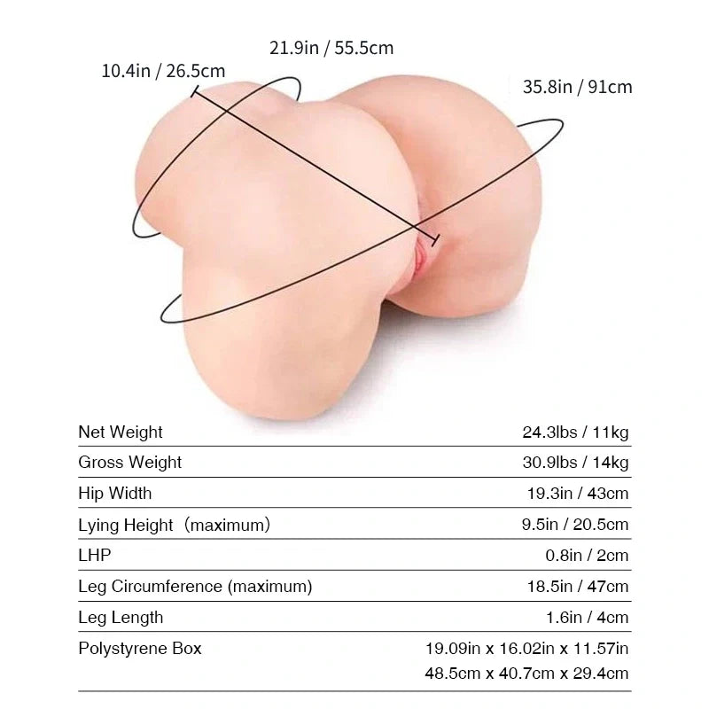 Tantaly Louise: 24LB Life Size Ass Sex Doll Sex Toy Masturbator - RealVagina