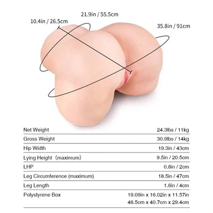Tantaly Louise: 24LB Life Size Ass Sex Doll Sex Toy Masturbator - RealVagina