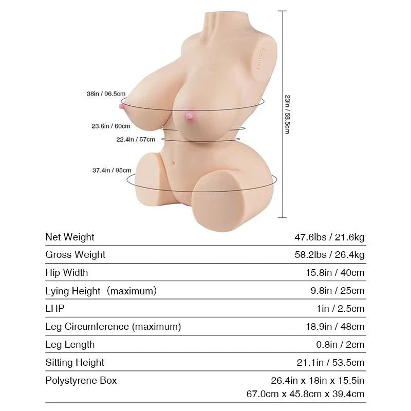 Tantaly Nicole: 47LB Adult Sex Doll with Papaya Boobs for Titfuck - RealVagina