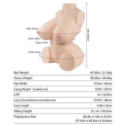 Tantaly Nicole: 47LB Adult Sex Doll with Papaya Boobs for Titfuck - RealVagina