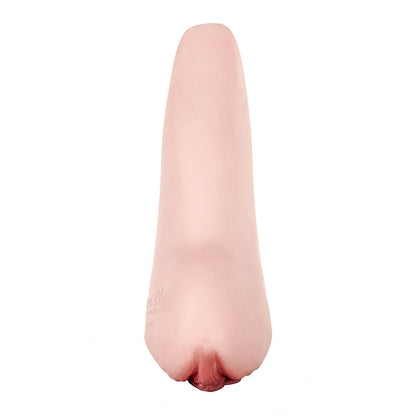 Realistic pink silicone male masturbator with detailed vulva texture and soft skin-like finish