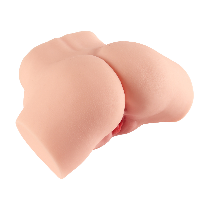 Realistic female anatomy toy with smooth skin texture and natural curves, designed for intimate pleasure.
