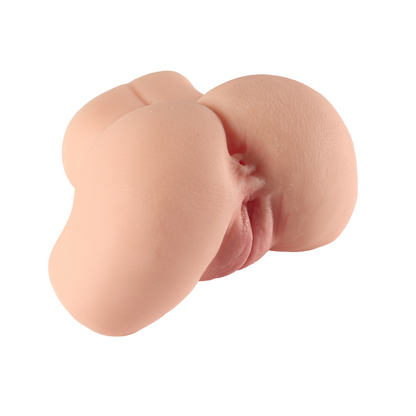 Realistic flesh-toned male masturbator with detailed labia and natural skin texture